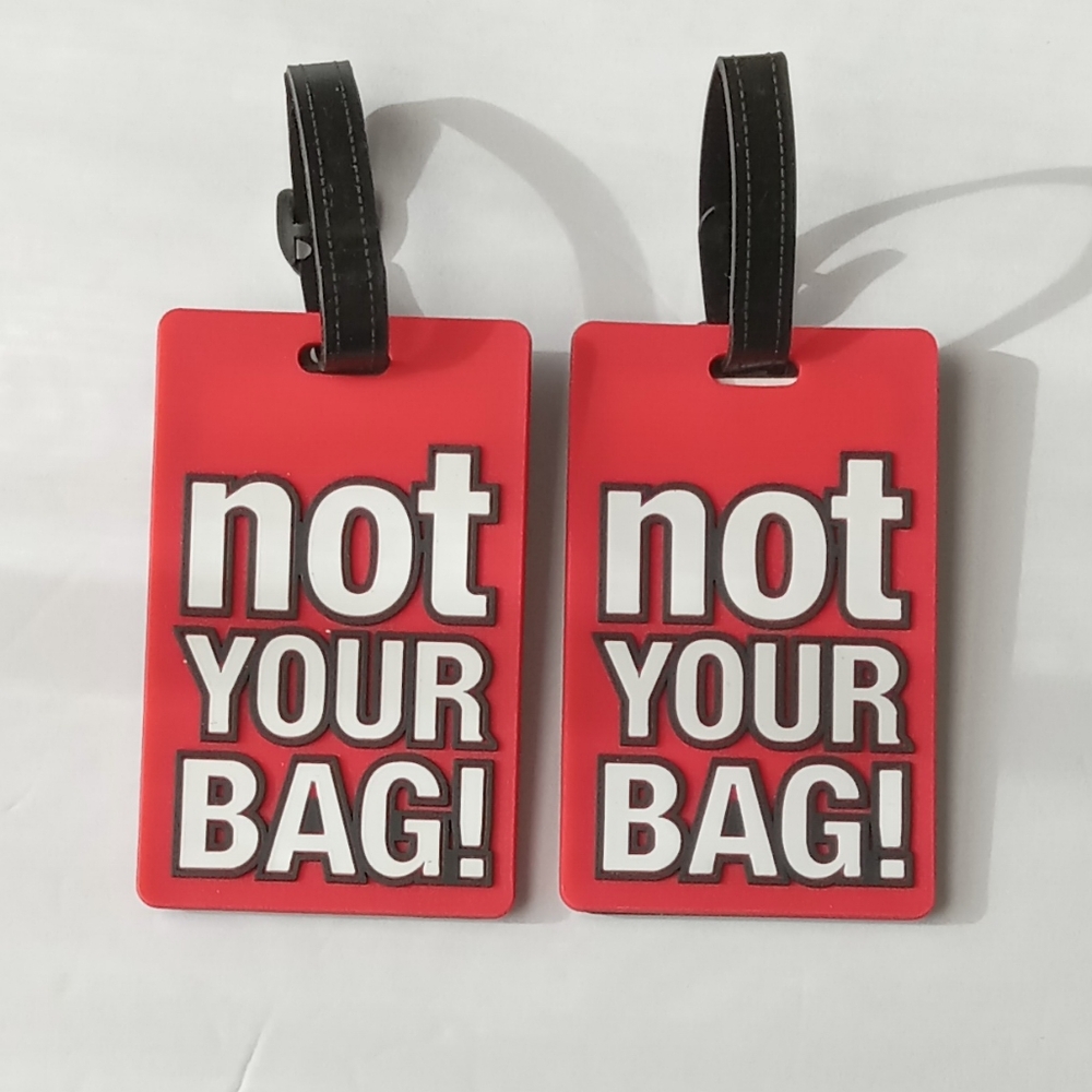 🩷💚🆕️⚜️Red 'Not Your Bag!' Luggage Tags